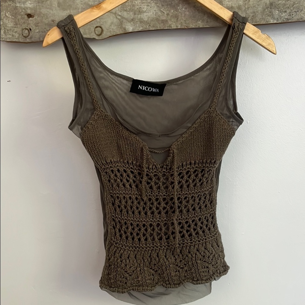 Olive Crochet Tank Top
